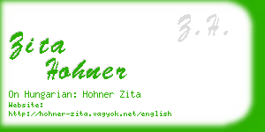 zita hohner business card